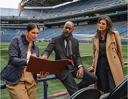 Financial Advisors in football stadium